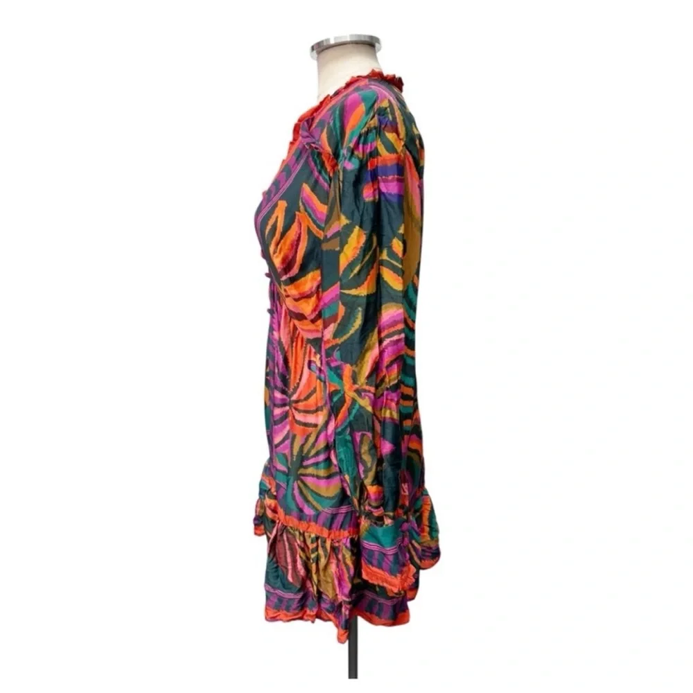 Farm Rio Foliage graphic long sleeve Women's Dress size XL new with tags - Picture 4 of 11